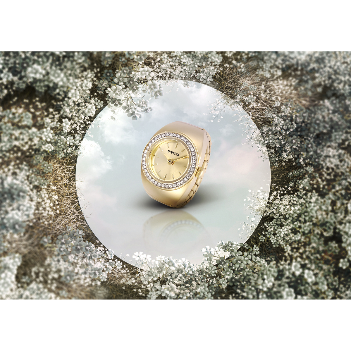 Invicta Mini Angel Women's Ring Watch - 16.5mm, Gold (48944) 4 Invicta Mini Angel Women's Ring Watch - 16.5mm, Gold (48944)