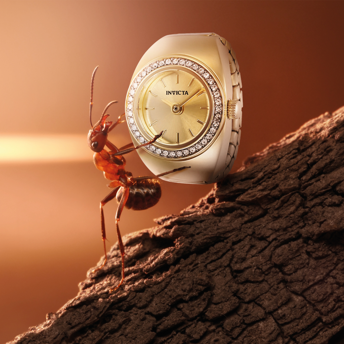 Invicta Mini Angel Women's Ring Watch - 16.5mm, Gold (48944) 5 Invicta Mini Angel Women's Ring Watch - 16.5mm, Gold (48944)