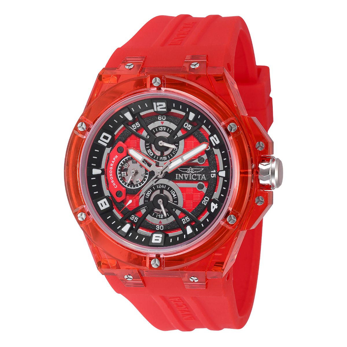 Invicta Racing Saphirex Men's Watch - 46mm, Red (48801)