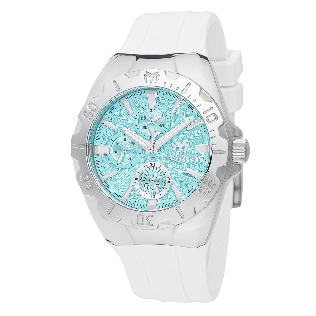 TechnoMarine Cruise Original Unisex Watch - 40mm, Black, White, Light Blue with Interchangeable Strap (TM-124008)