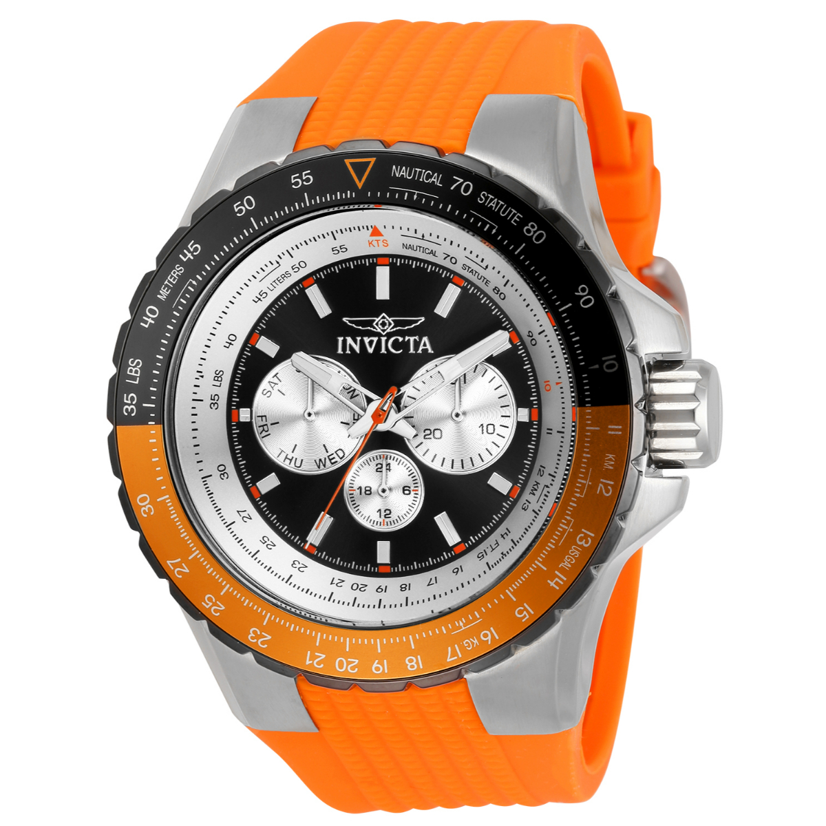 Invicta Aviator Skyshock Men's Watch - 50mm, Orange (33035)