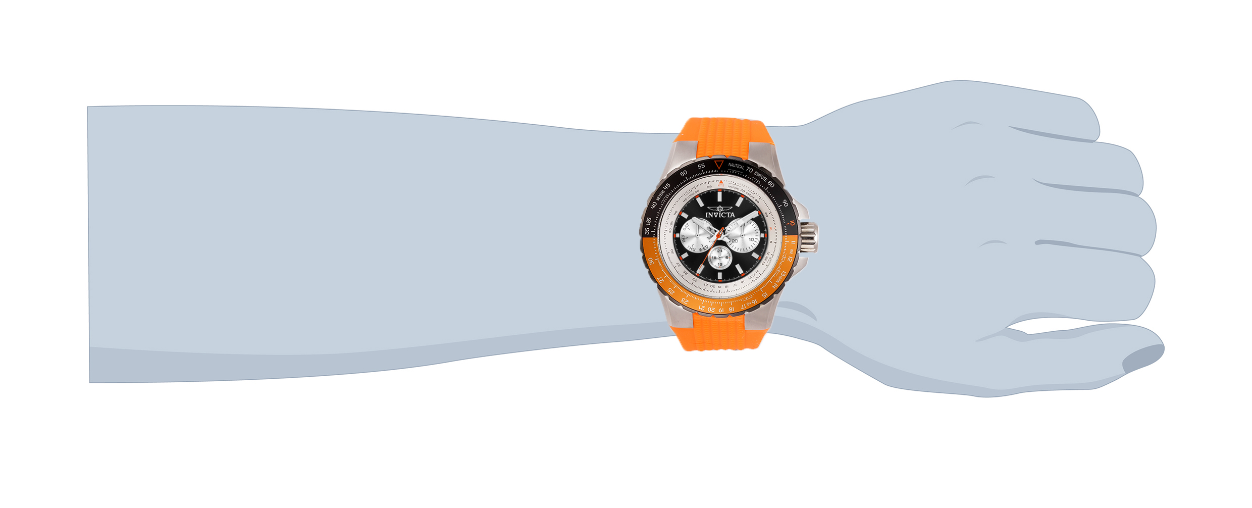 Invicta Aviator Skyshock Men's Watch - 50mm, Orange (33035)