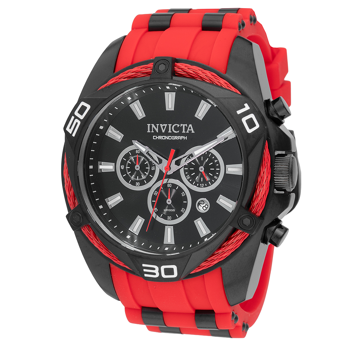 Invicta Bolt Vanguard Men's Watch - 50mm, Red, Black (46038)