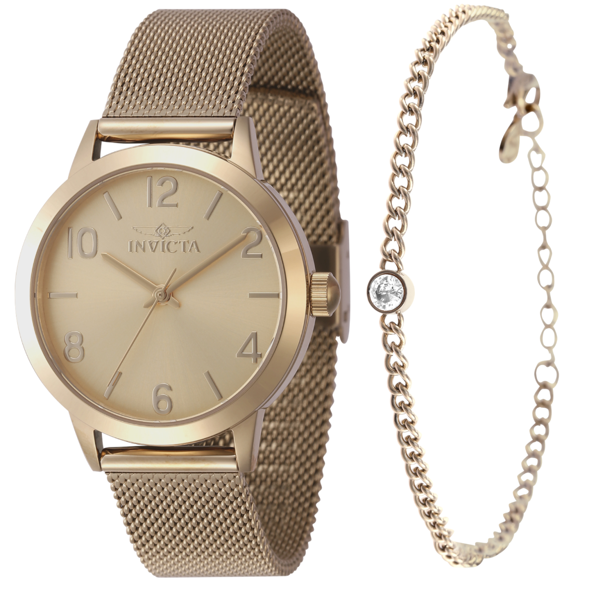 Invicta Wildflower Women's Watch - 34mm, Gold With Bracelet  Set (47275)