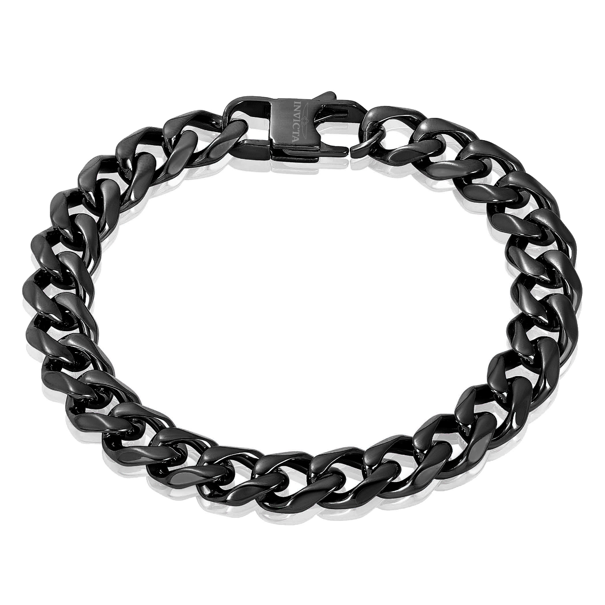 Invicta Men's Curb Link Bracelet, Black (WCJ-B8808)