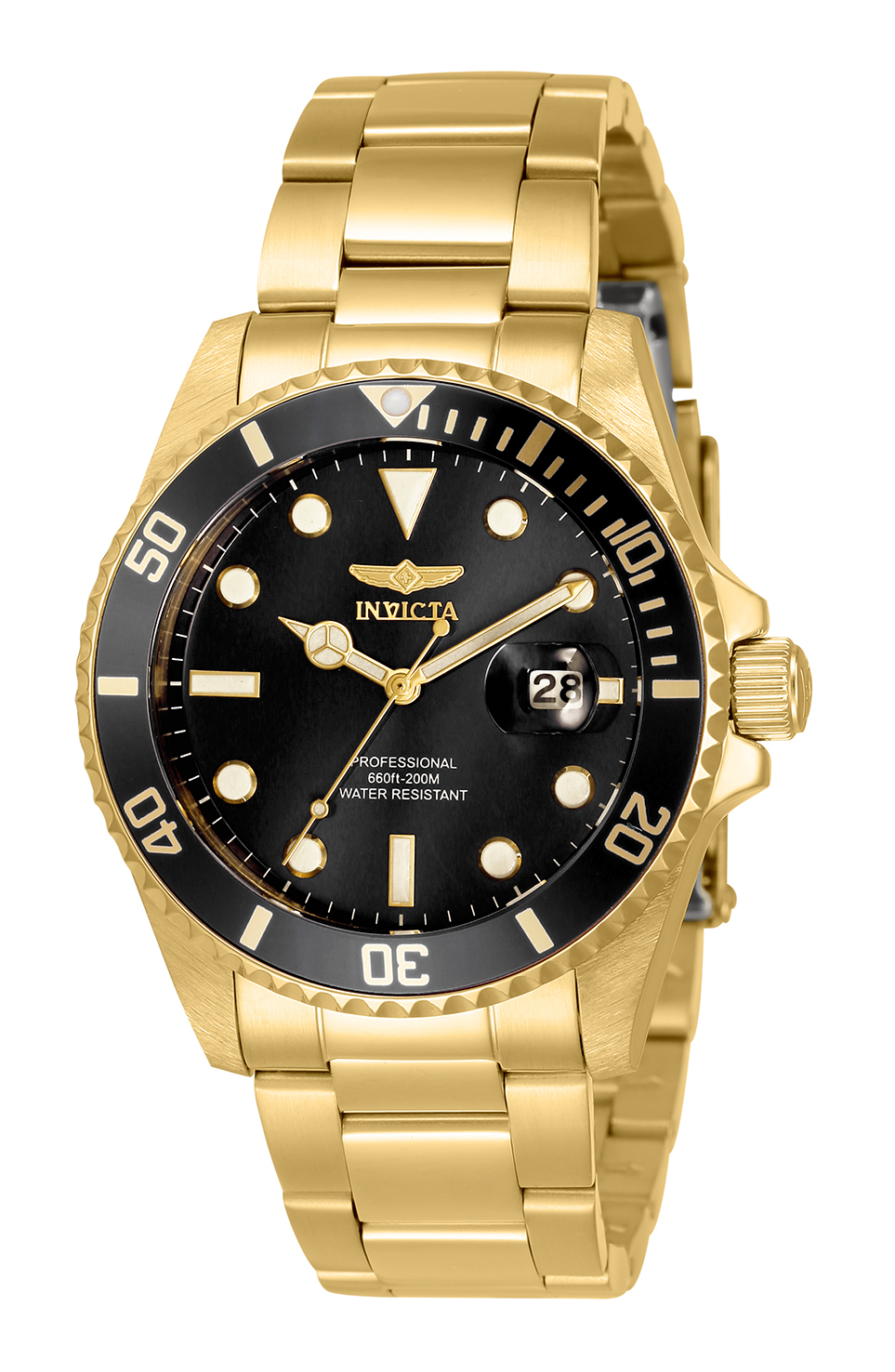 Invicta Pro Diver Unisex Watch - 38mm, Gold (33277)