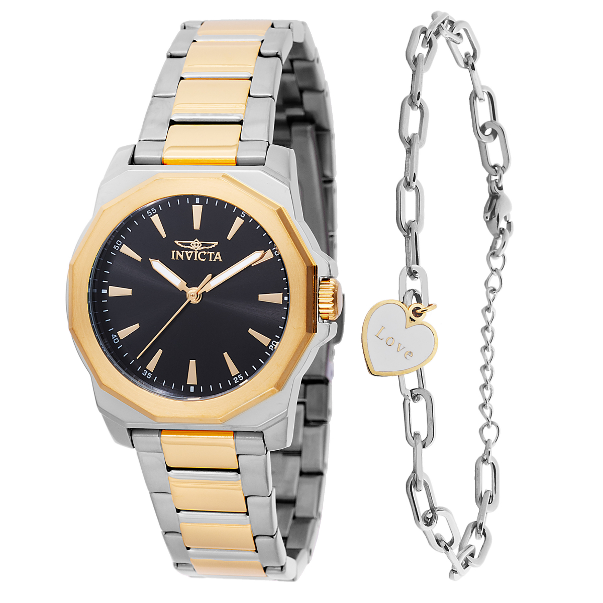 Invicta Speedway Women's Watch - 34mm, Gold, Steel With Bracelet Set (48578)