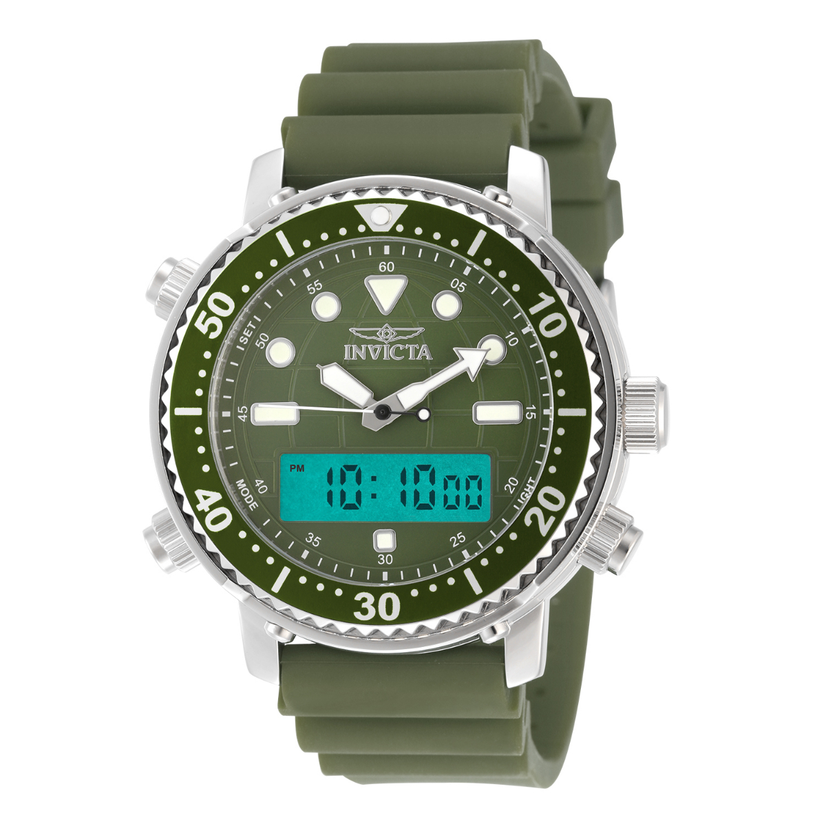 Invicta Pro Diver DigiQuartz Men's Watch - 46.5mm, Army Green (49450)
