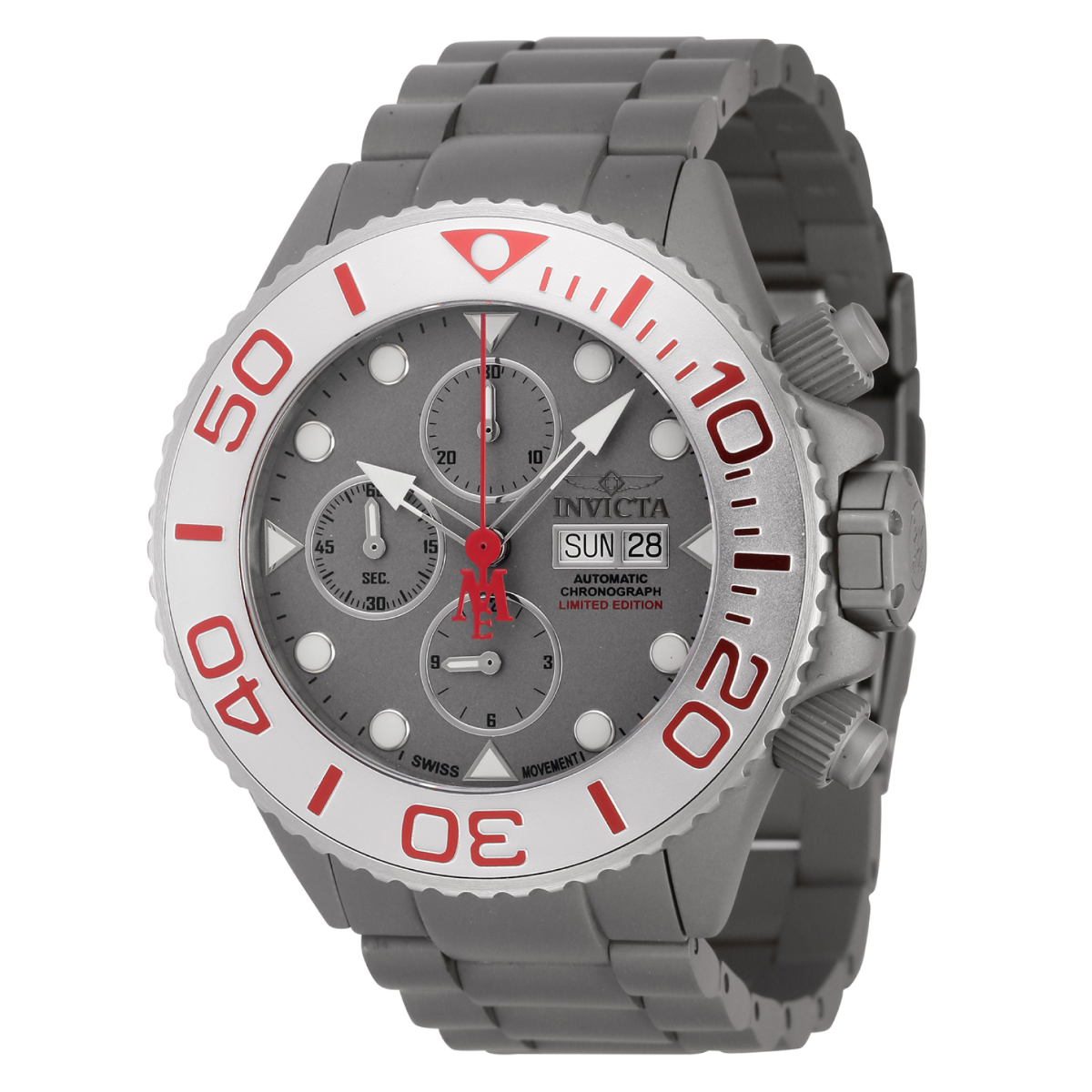 #1 LIMITED EDITION - Invicta Masterpiece Swiss ETA 7750 Caliber Automatic Men's Watch - 52mm, Shot-blast, Titanium (45160-N1)