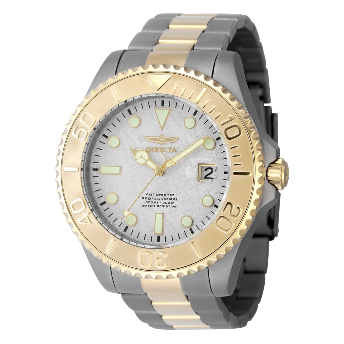 #1 LIMITED EDITION - Invicta Grand Diver Automatic Men's Watch w/ Meteorite Dial - 47mm. Titanium. Gold (48573-N1)