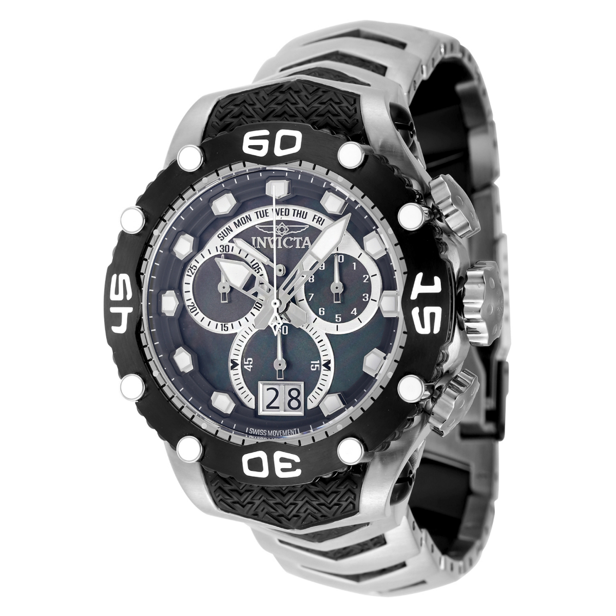 Invicta Subaqua Noma VIII Swiss Ronda 8040.N Caliber Men's Watch w/ Mother of Pearl Dial - 48.5mm, Black, Steel (47291)