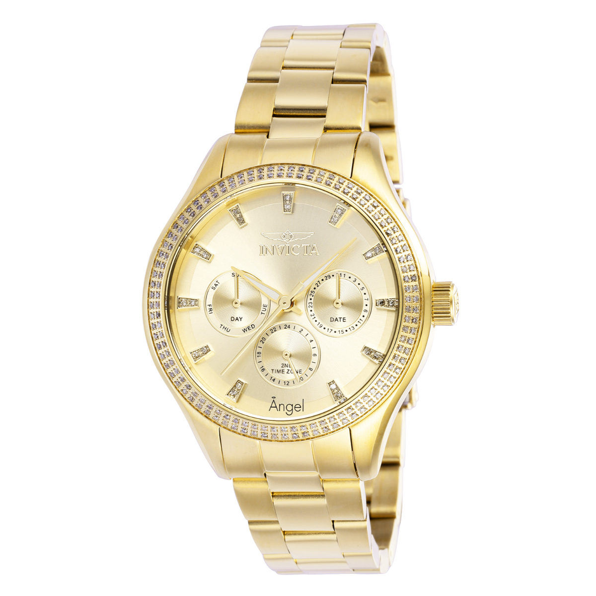 Open Box Invicta Angel 0.76 Carat Diamond Women's Watch - 40mm, Gold (AIC-38283)