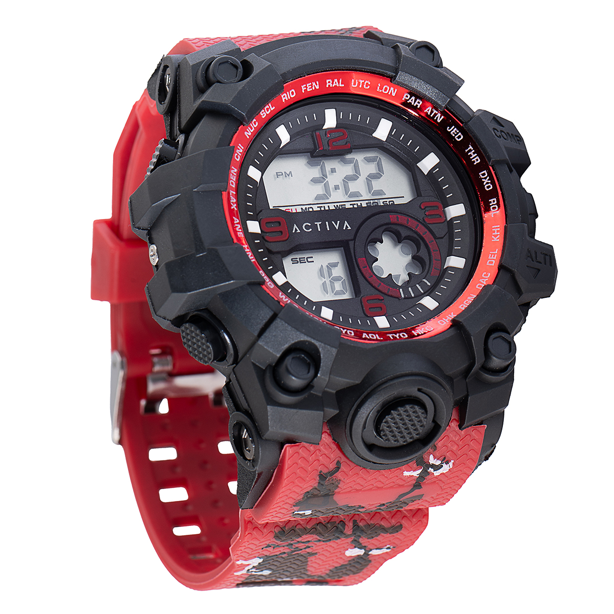 Activa Endurance X Invicta Men's Digital Watch - 54.5mm. Red (ACW435-001)
