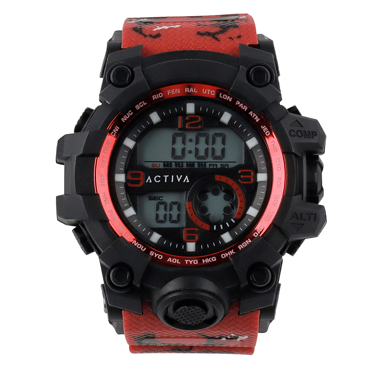Activa Endurance X Invicta Men's Digital Watch - 54.5mm. Red (ACW435-001)
