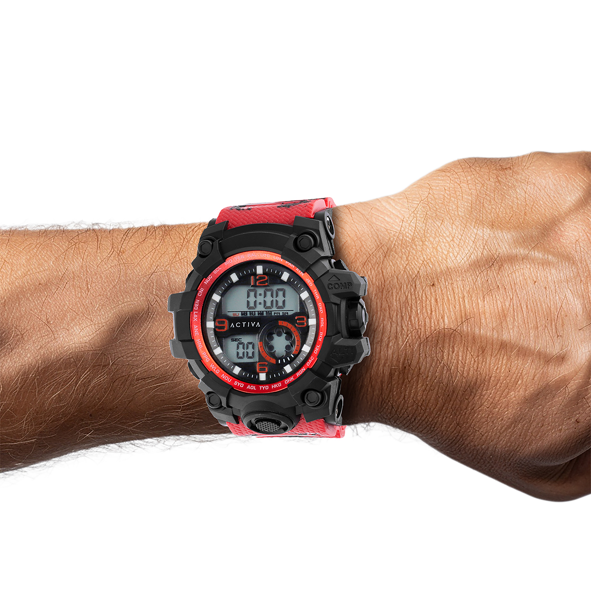 Activa Endurance X Invicta Men's Digital Watch - 54.5mm. Red (ACW435-001)