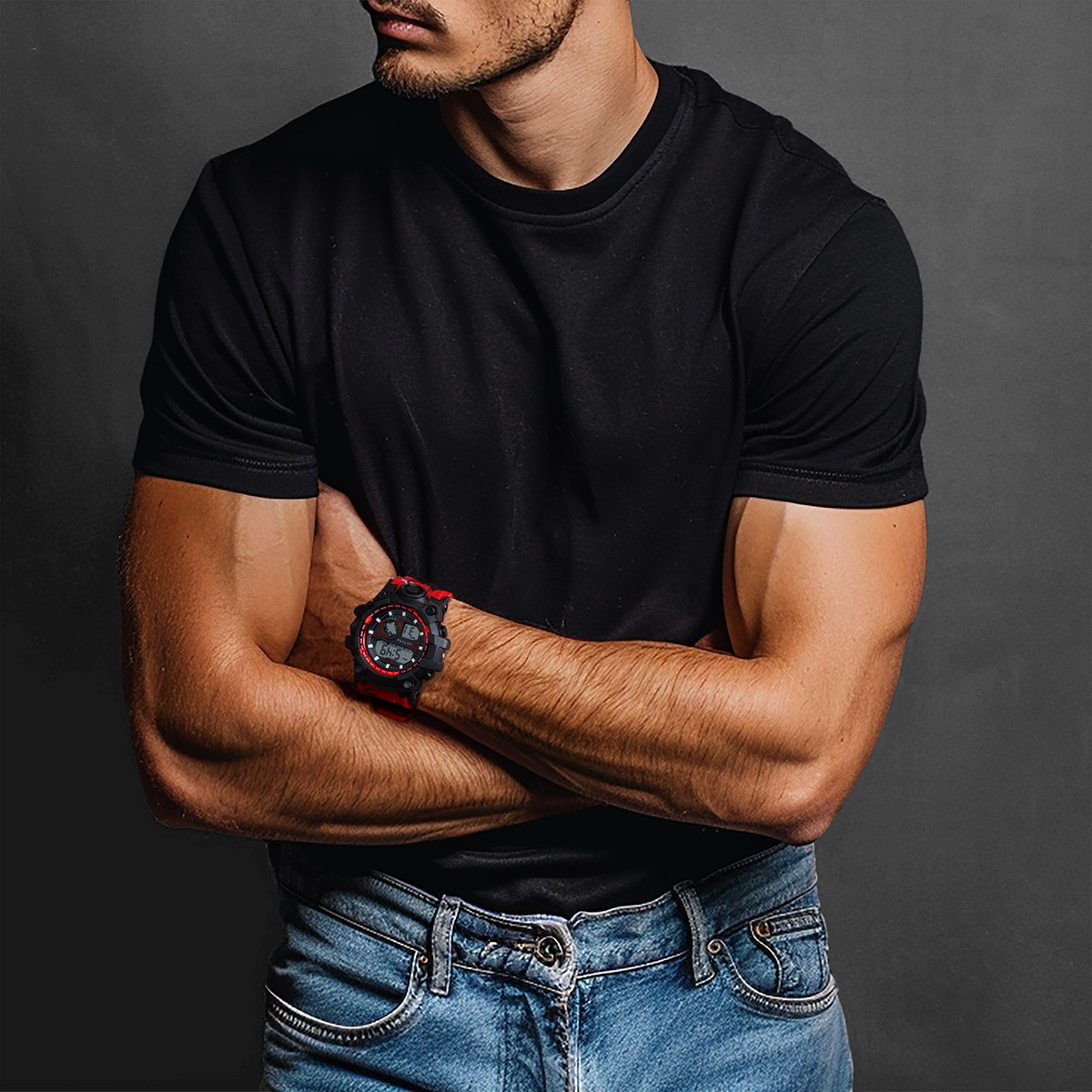 Activa Endurance X Invicta Men's Digital Watch - 54.5mm. Red (ACW435-001)