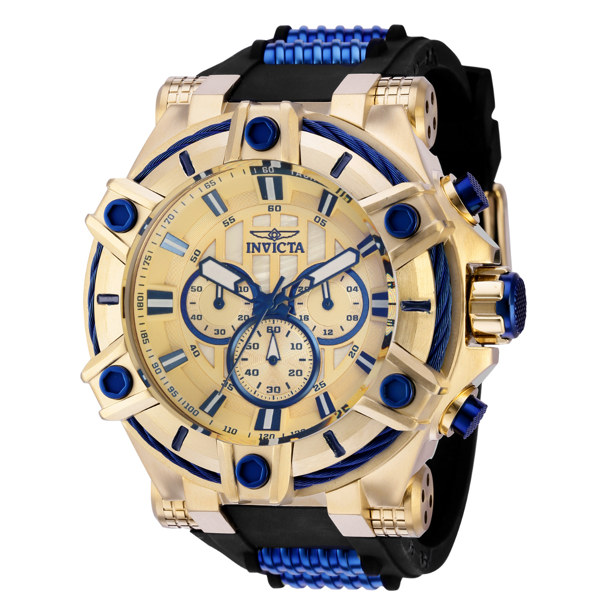 Invicta Bolt Men's Watch w/ Mother of Pearl Dial - 52mm, Black, Blue (35747)