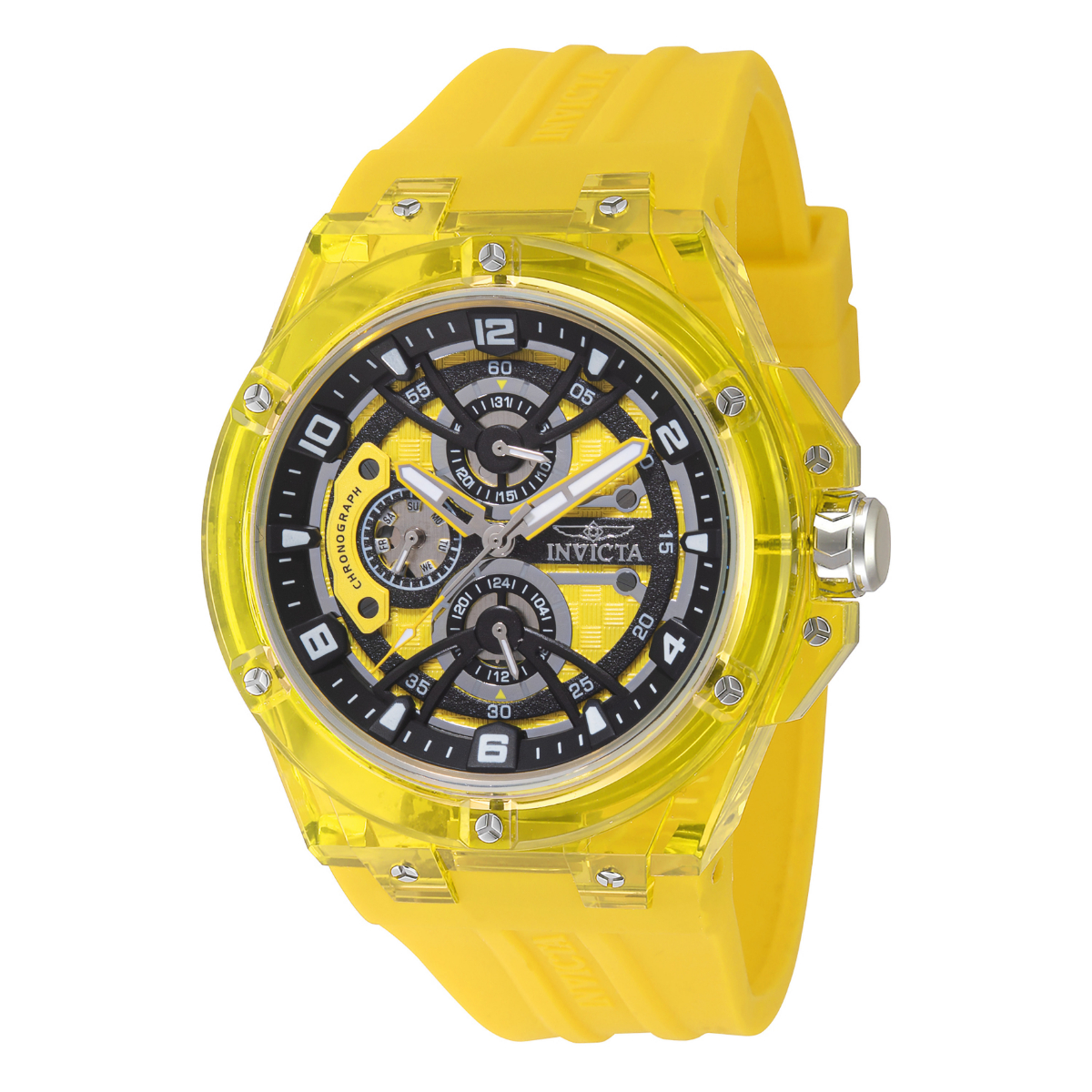 Invicta Racing Saphirex Saphirex Men's Watch - 46mm, Yellow (48802)
