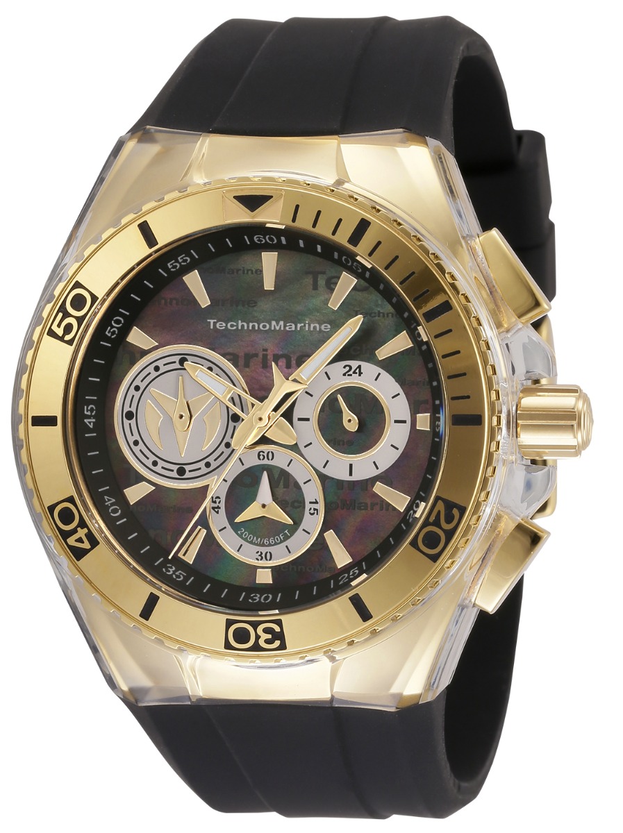 TechnoMarine Cruise California Men's Watch w/ Mother of Pearl Dial - 46.65mm, Black (TM-120025)