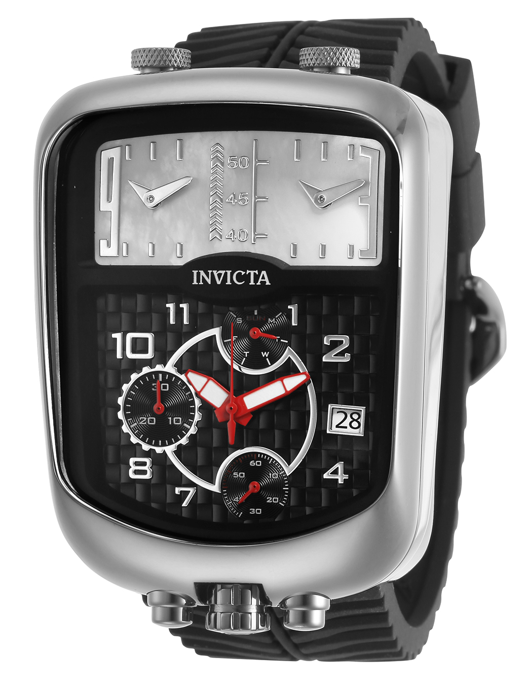 Invicta S1 Rally Dualshift Swiss Ronda Z60 Caliber Men's Watch w/ Mother of Pearl Dial - 42mm. Black (29704)