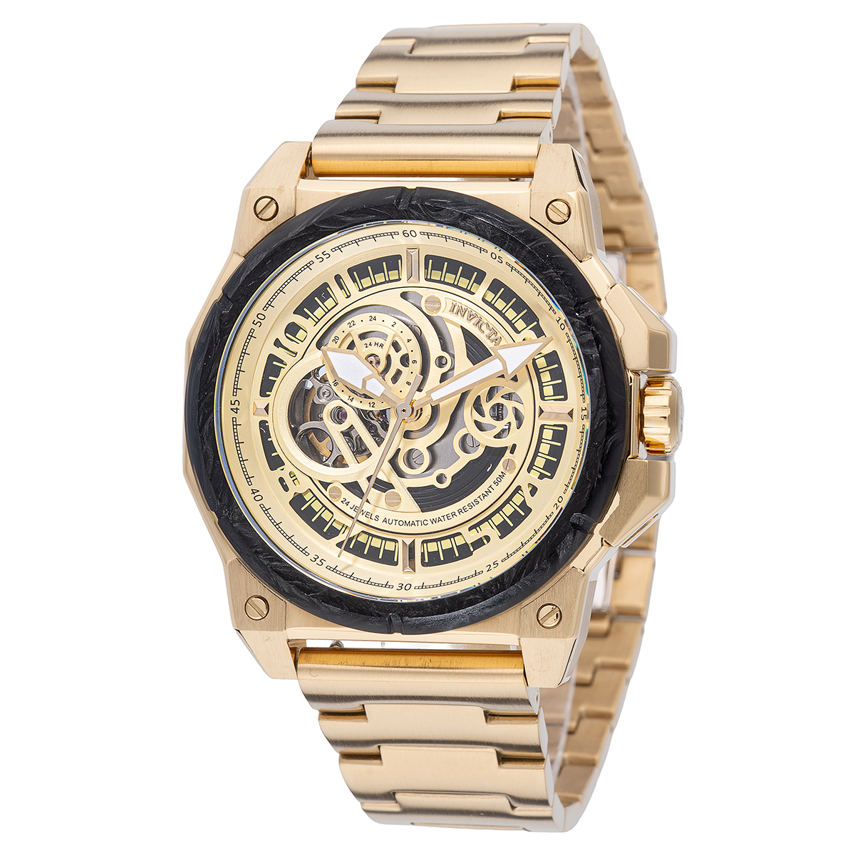 Invicta S1 Rally Mechanical Men's Watch w/ Skeleton Dial - 43mm, Gold (69509)