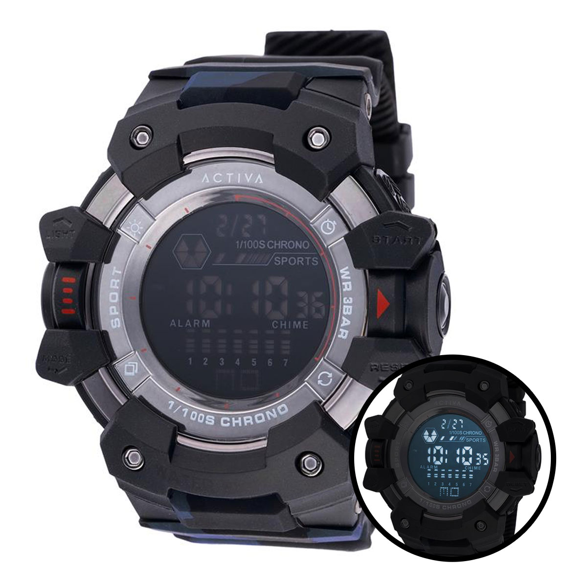Activa Armour X Invicta Men's Digital Watch - 50mm. Camouflage. Black (ACW8050MC-003)