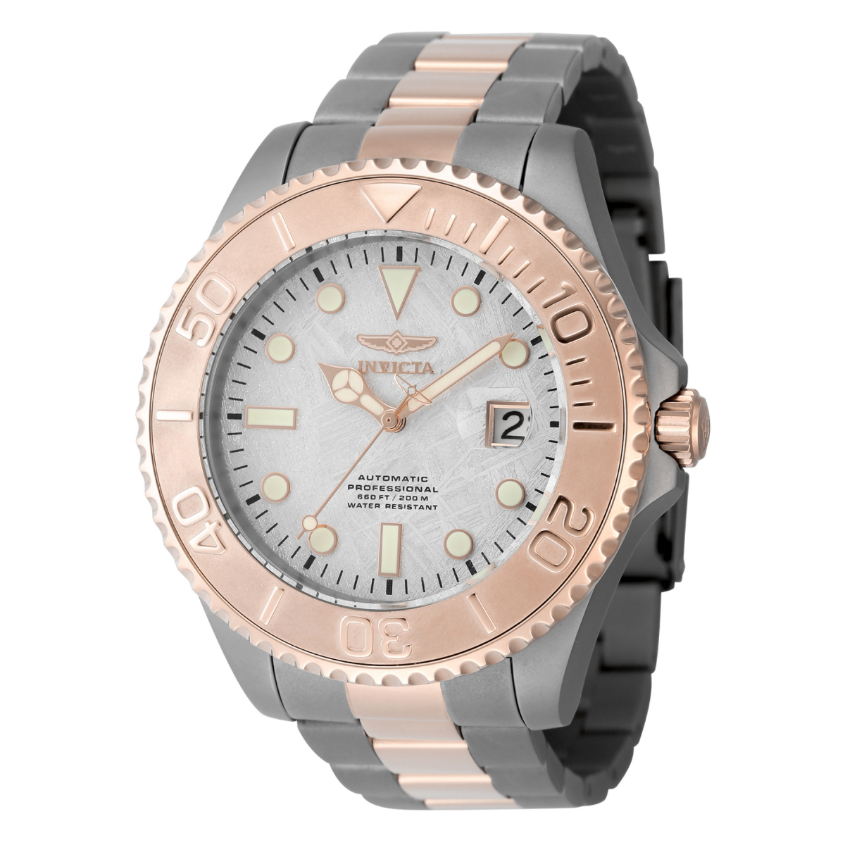 #1 LIMITED EDITION - Invicta Grand Diver Automatic Men's Watch w/ Meteorite Dial - 47mm. Titanium. Rose Gold (48574-N1)