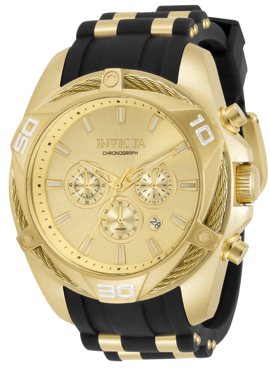 Invicta Bolt Vanguard Men's Watch - 50mm, Gold, Black (34142)