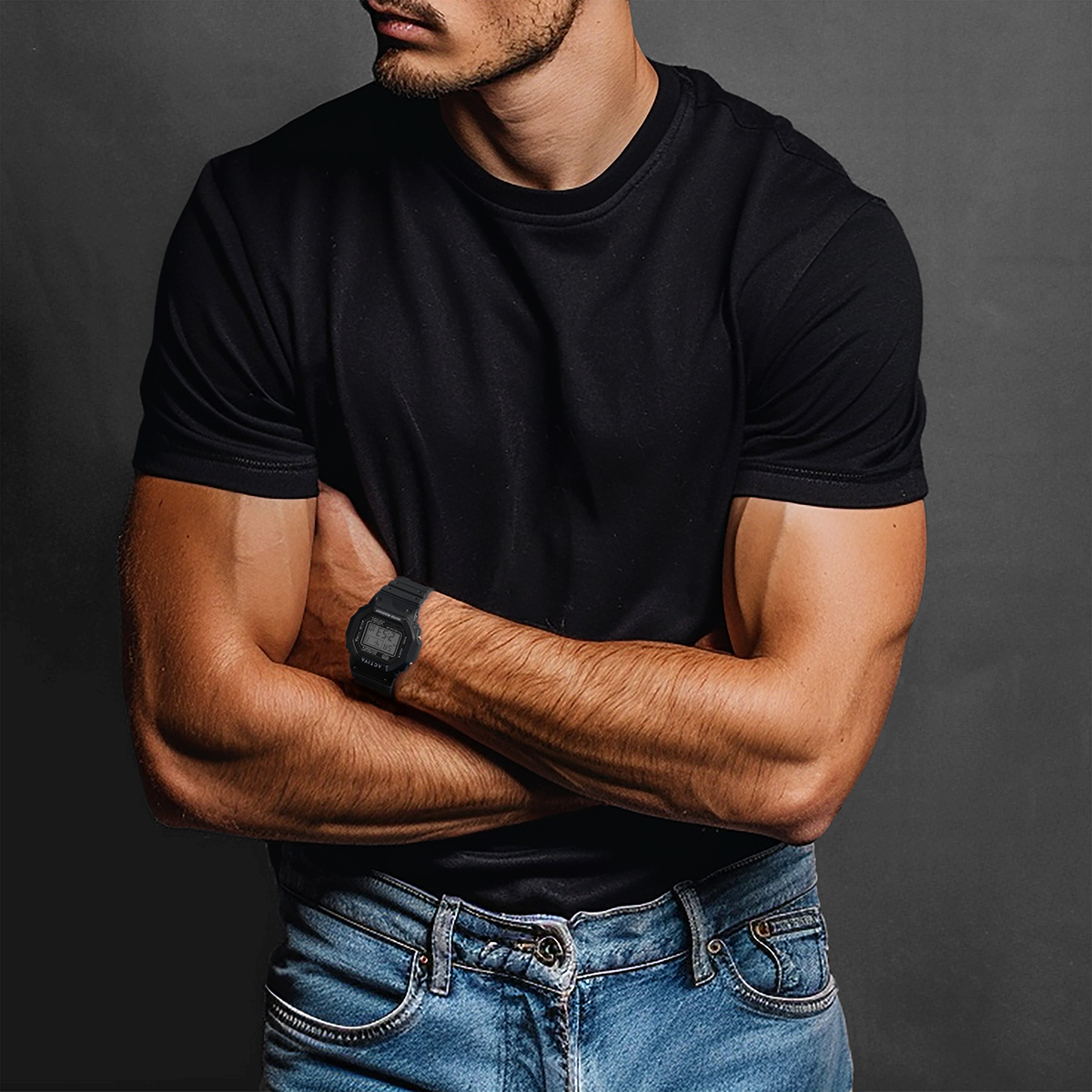 Activa Retro X Invicta Men's Digital Watch - 44.5mm. Black (ACW424-002) 6 Activa Retro X Invicta Men's Digital Watch - 44.5mm. Black (ACW424-002)