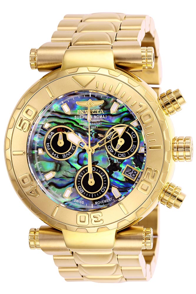Invicta Subaqua Swiss Ronda Z60 Caliber Men's Watch w/ Abalone Dial - 47mm, Gold (25801)
