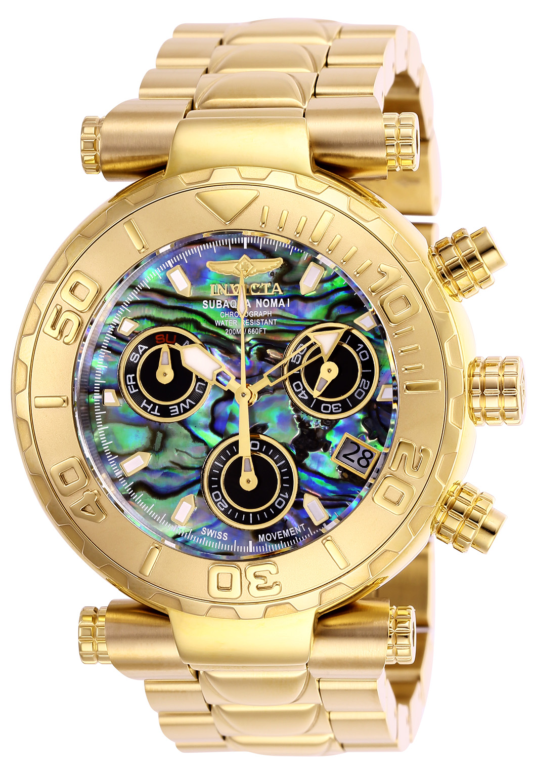 Invicta Subaqua Swiss Ronda Z60 Caliber Men's Watch w/ Abalone Dial - 47mm, Gold (25801) 4 Invicta Subaqua Swiss Ronda Z60 Caliber Men's Watch w/ Abalone Dial - 47mm, Gold (25801)