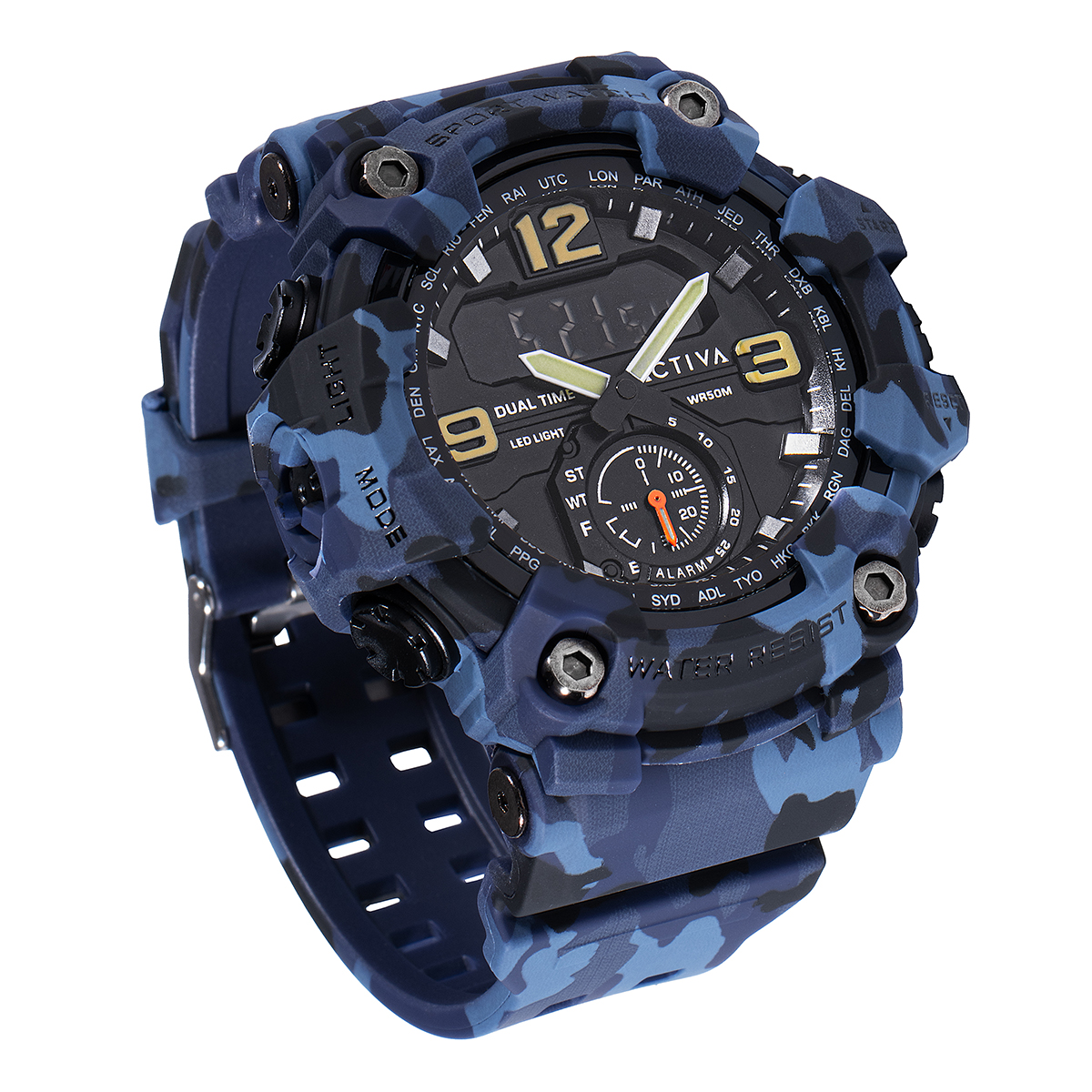 Activa X Invicta BlackOps Digital Men's Watch - 56mm, Camouflage, Blue (ACW1637-003)