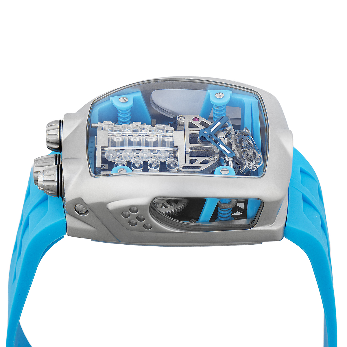 Montres Prestige Engine X Invicta Automatic Men's Watch w/ Skeleton Dial - 44mm, Blue (MPW-0154)