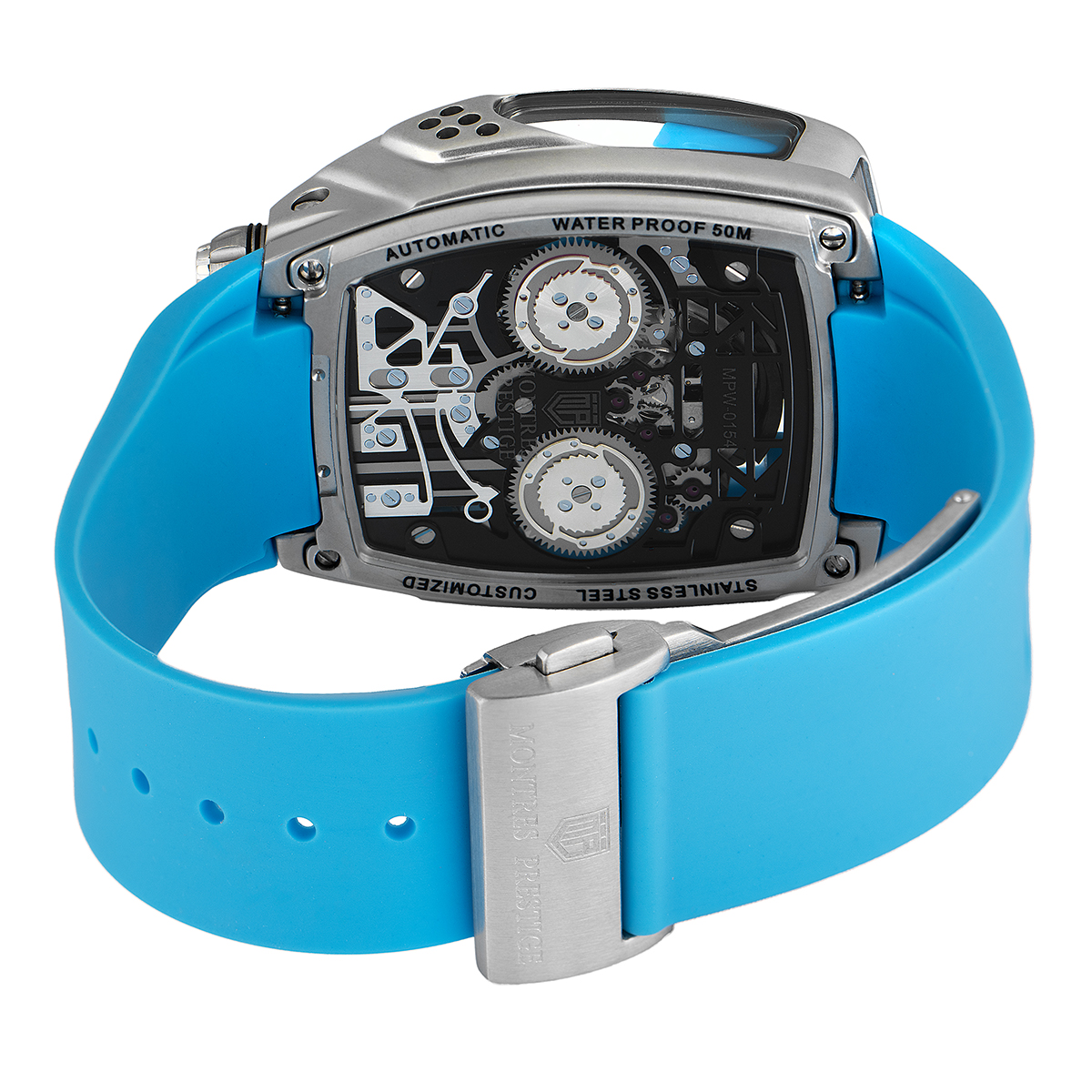 Montres Prestige Engine X Invicta Automatic Men's Watch w/ Skeleton Dial - 44mm, Blue (MPW-0154)