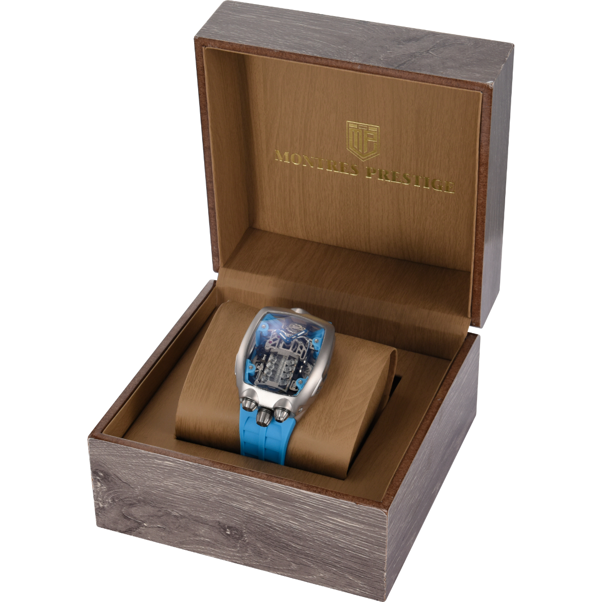 Montres Prestige Engine X Invicta Automatic Men's Watch w/ Skeleton Dial - 44mm, Blue (MPW-0154)