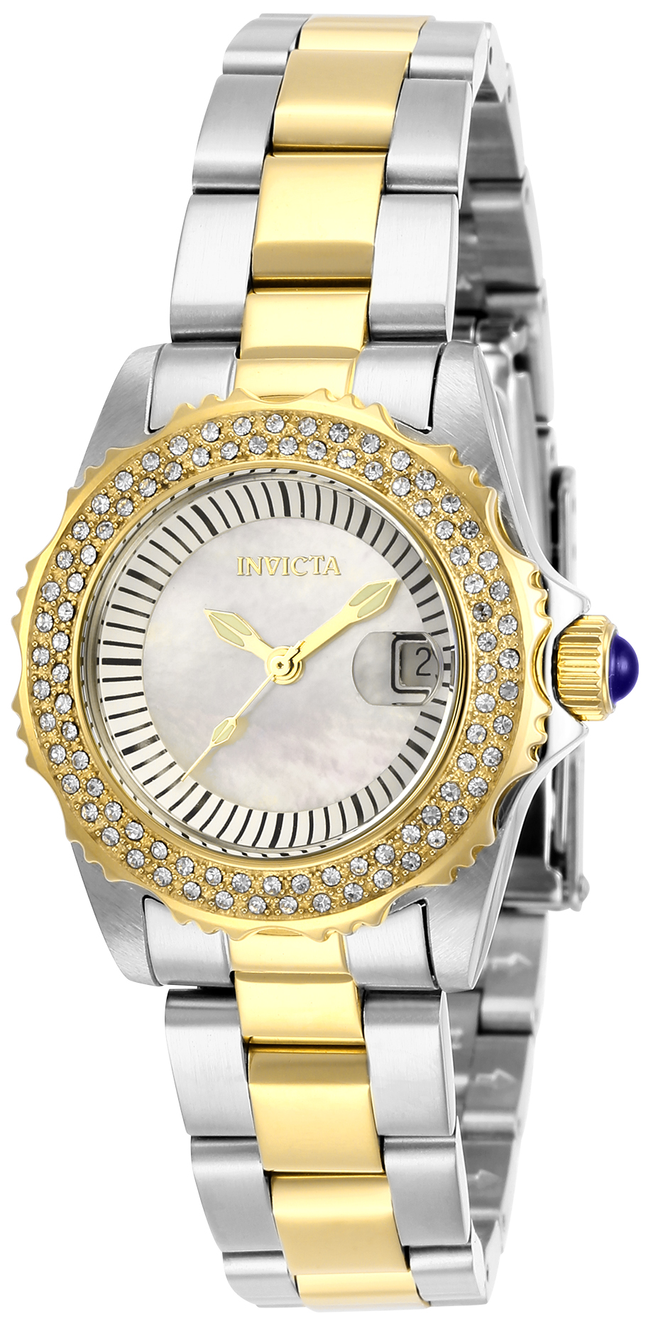 Invicta Angel Swiss Ronda 585 Caliber Women's Watch w/ Mother of Pearl Dial - 30mm, Steel, Gold (28443)
