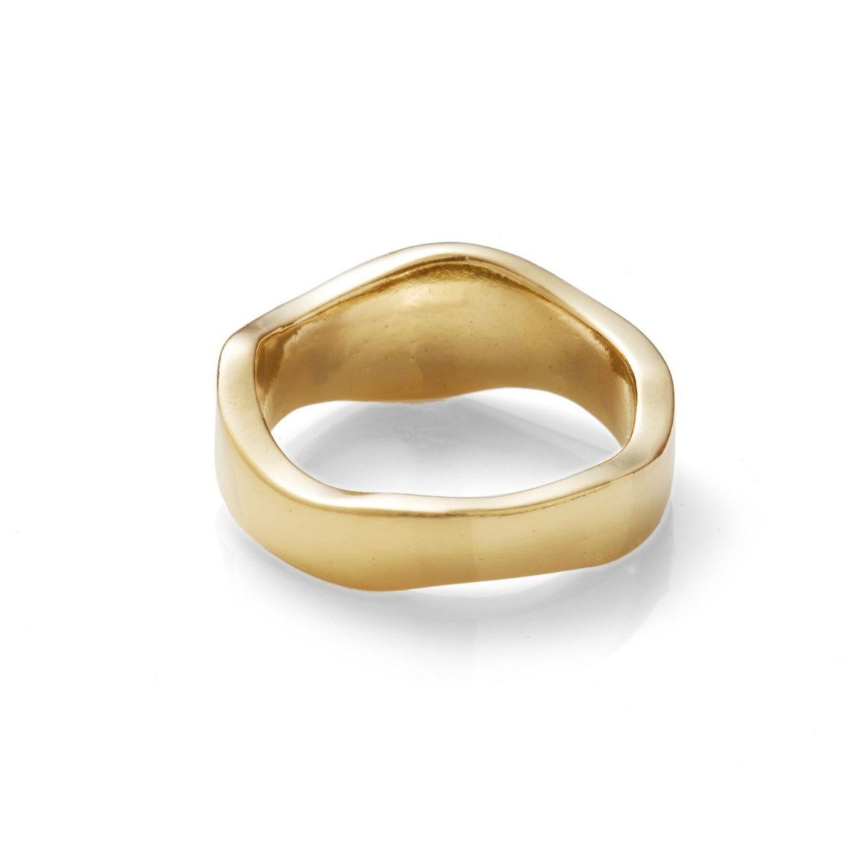 Invicta Angel Hammered Pearl Stacker Women's Ring, Gold, 5 (MM-00740)