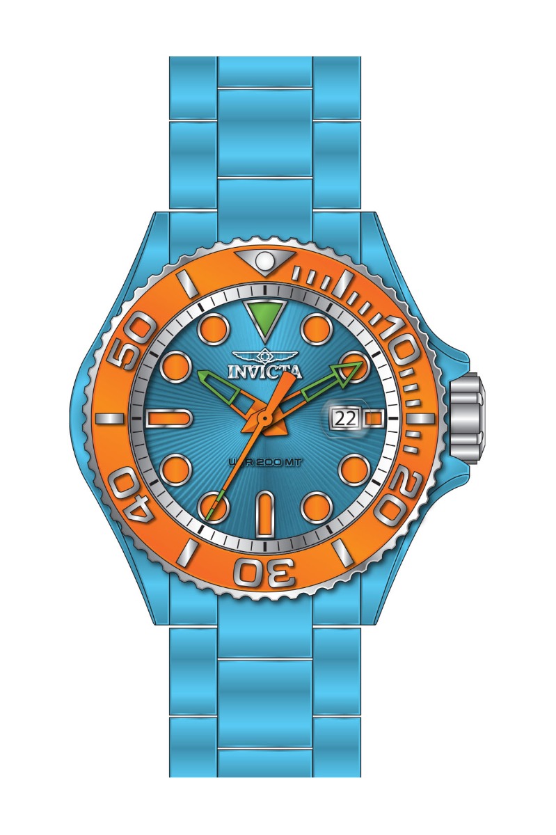 Invicta Grand Diver Men's Watch - 46mm, Aqua Plating, Light Blue, Steel (49484)