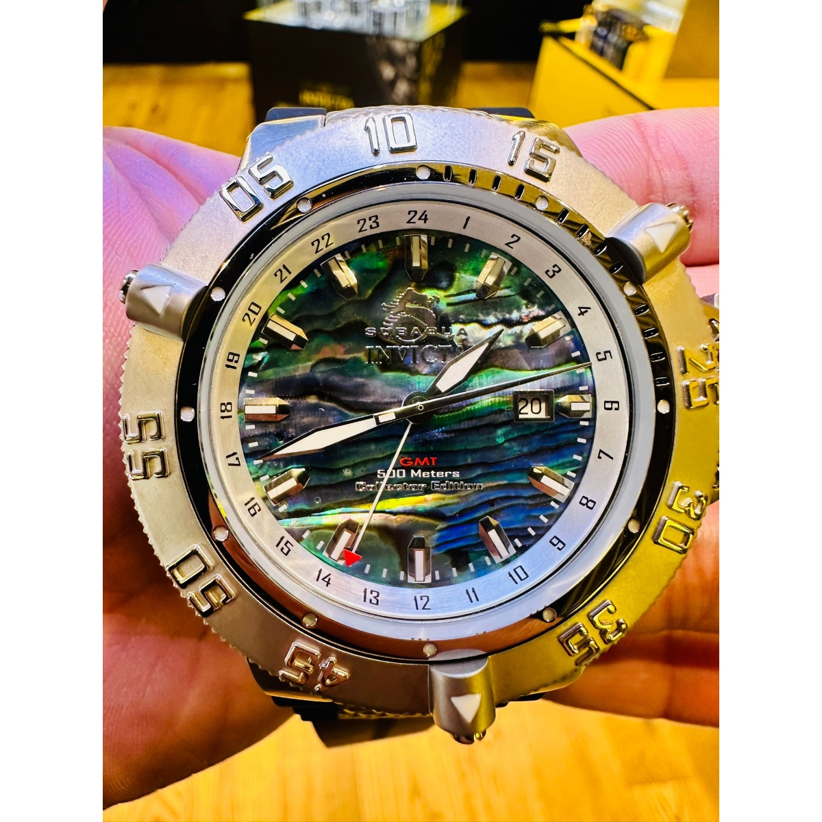 Invicta Subaqua Noma III Swiss Ronda 515.24H Caliber Men's Watch w/ Abalone Dial - 50mm, Steel, Black (29614)