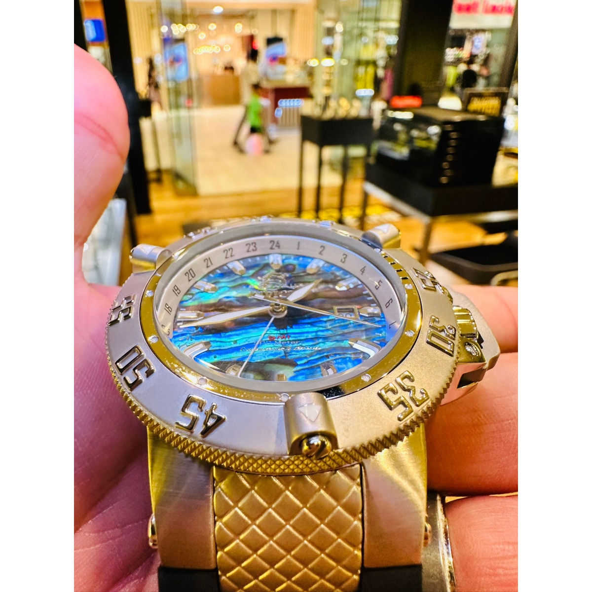 Invicta Subaqua Noma III Swiss Ronda 515.24H Caliber Men's Watch w/ Abalone Dial - 50mm, Steel, Black (29614)