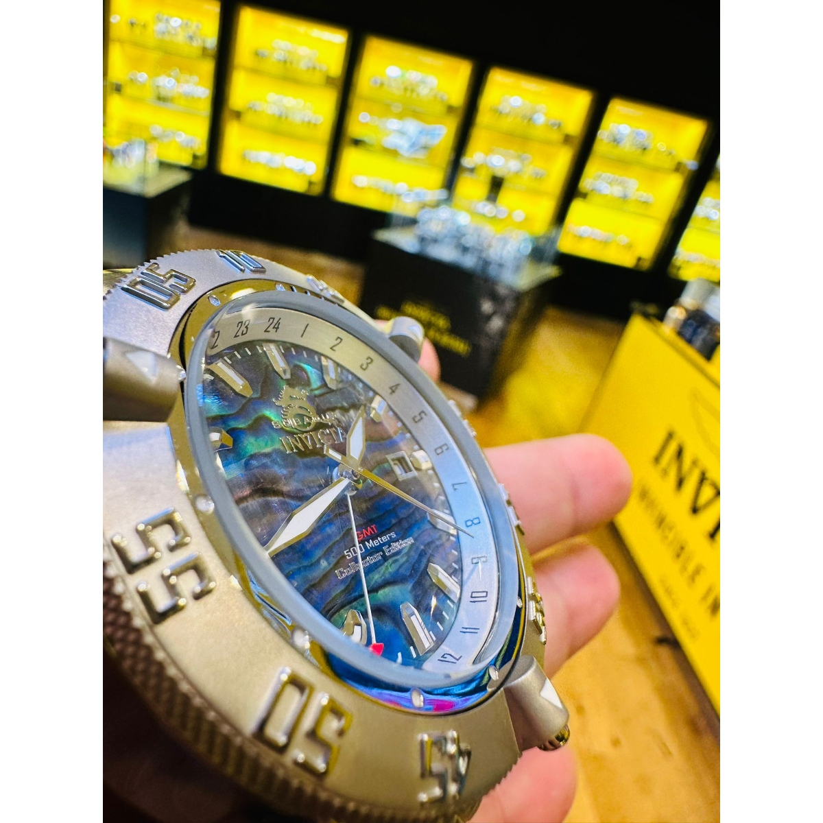 Invicta Subaqua Noma III Swiss Ronda 515.24H Caliber Men's Watch w/ Abalone Dial - 50mm, Steel, Black (29614)