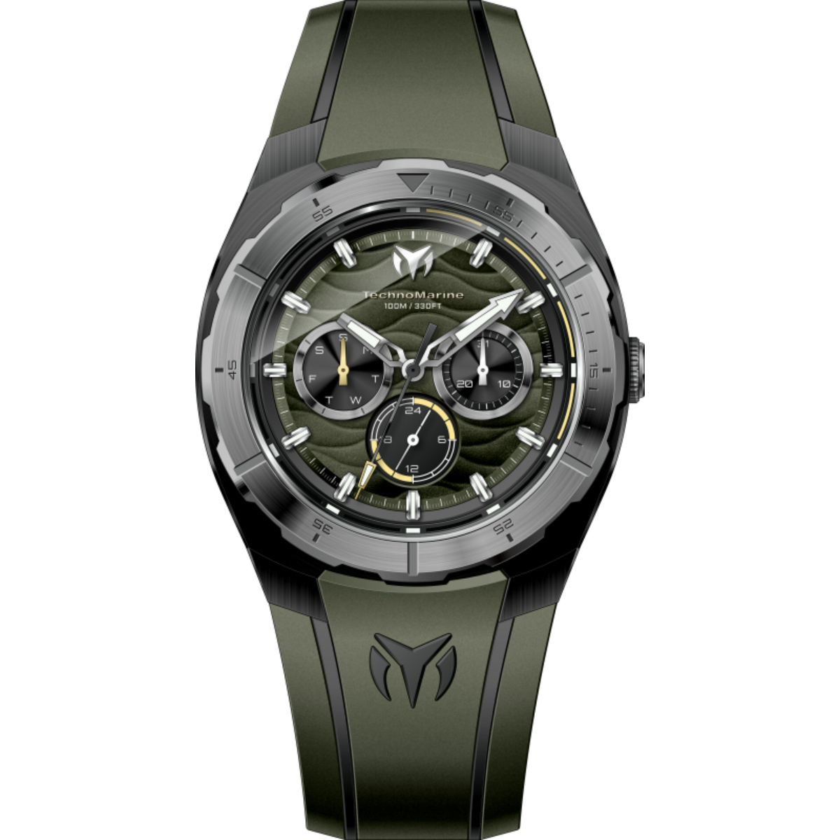 TechnoMarine Cruise Legend Men's Watch - 43mm, Olive Green, Black (TM-125023)
