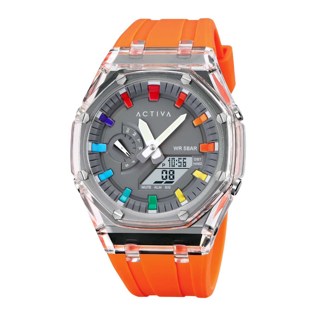 Activa X Invicta Men's Digital Watch - 44.2mm, Orange (ACW2100-001)