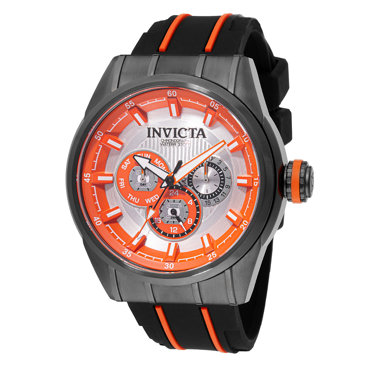 Invicta Speedway Trackline Men's Watch - 48mm, Orange, Black (49054)