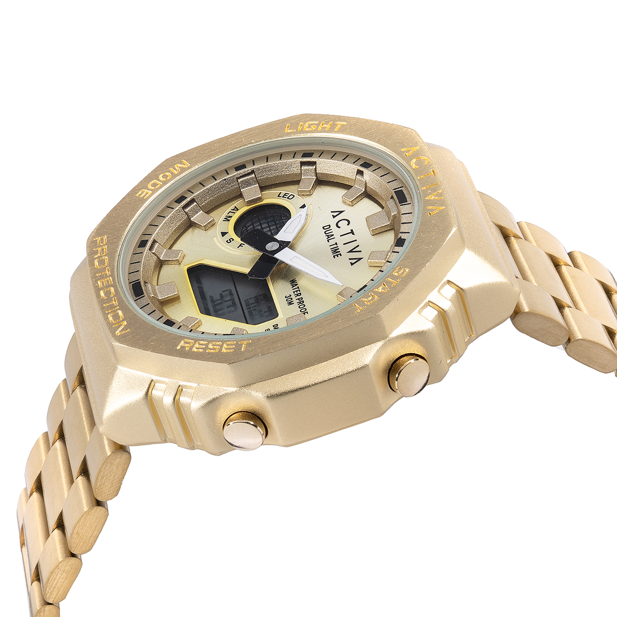 Activa X Invicta Digital Unisex Watch - 45.5mm, Gold (ACWM423-006)