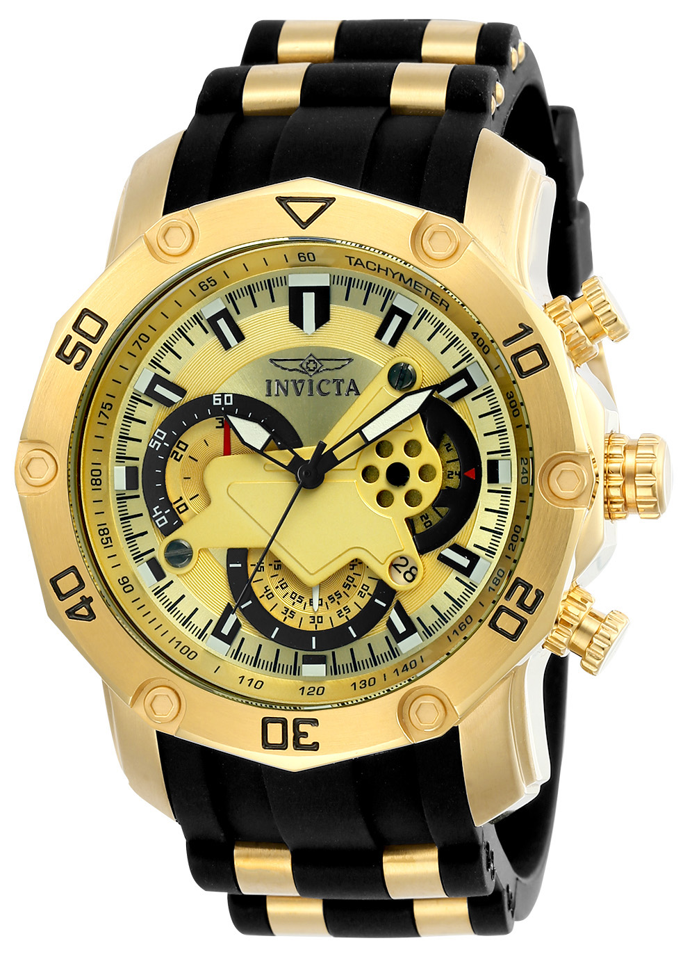 Invicta Pro Diver SCUBA Men's Watch - 50mm, Gold, Black (23427)