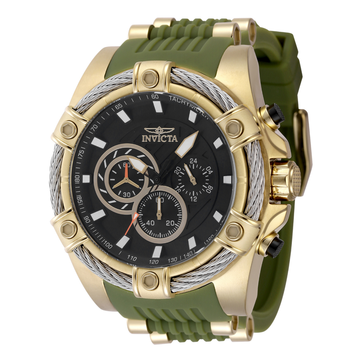 Invicta Bolt Vestige Men's Watch - 52mm, Green, Gold (48385)