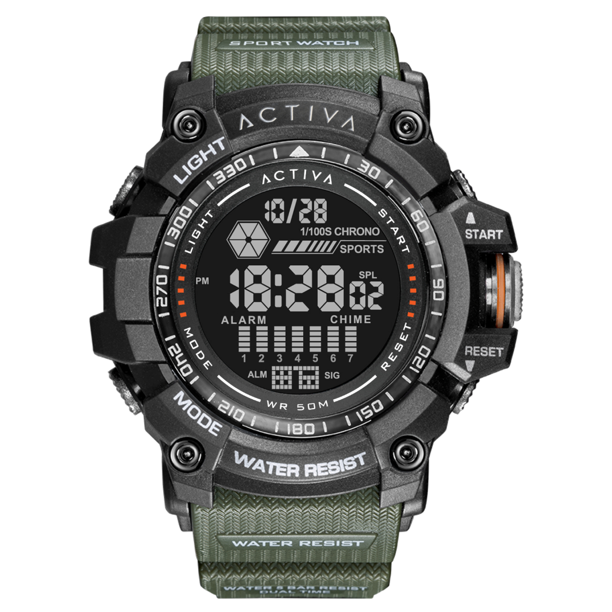 Activa X Invicta Digital Men's Watch - 56mm, Green (ACW8020-003)