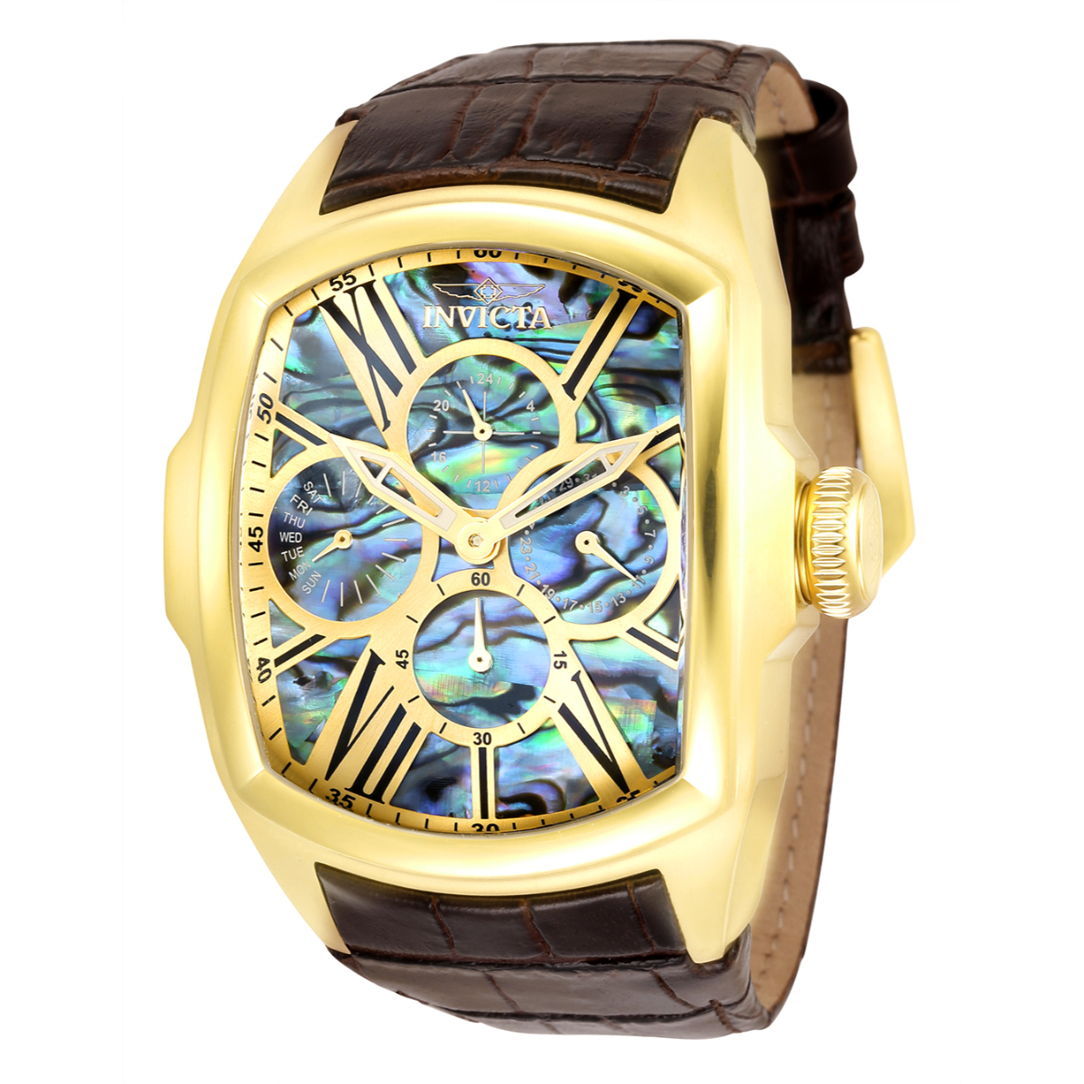 Invicta Lupah Men's Watch w/ Abalone Dial - 46.8mm, Brown (35193)