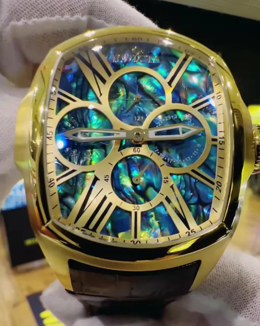 Invicta Lupah Men's Watch w/ Abalone Dial - 46.8mm, Brown (35193)